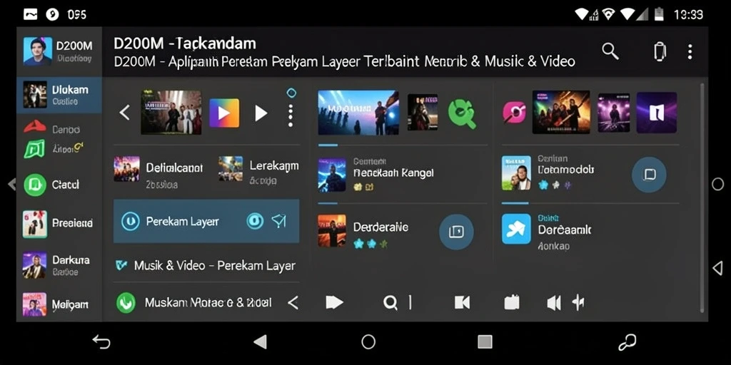 Screenshot antarmuka aplikasi D200M saat merekam layar.