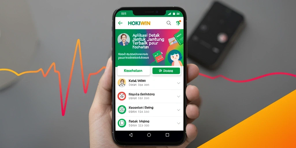 Antarmuka HOKIWIN yang menampilkan detak jantung secara real-time.
