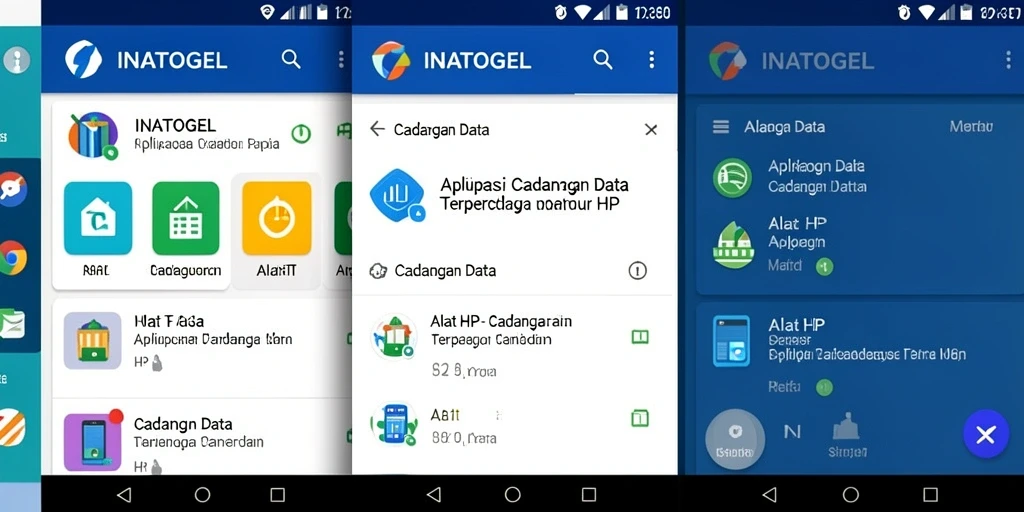 Tampilan antarmuka aplikasi cadangan data INATOGEL yang sederhana dan mudah digunakan.