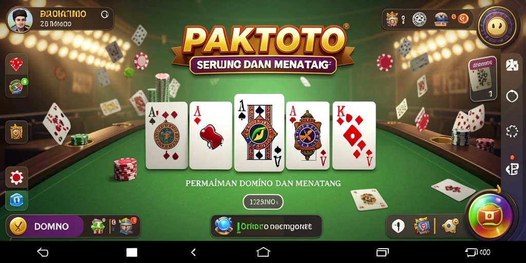 Antarmuka menarik dari permainan PAKTOTO yang menyajikan domino.