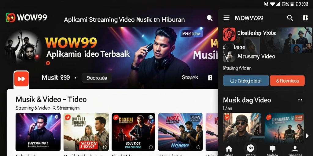 Tampilan antarmuka WOW99 dengan fungsi streaming video yang interaktif.