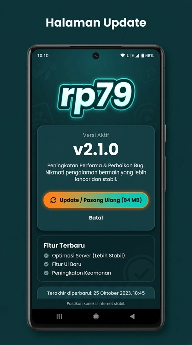 Tampilan riwayat versi rp79